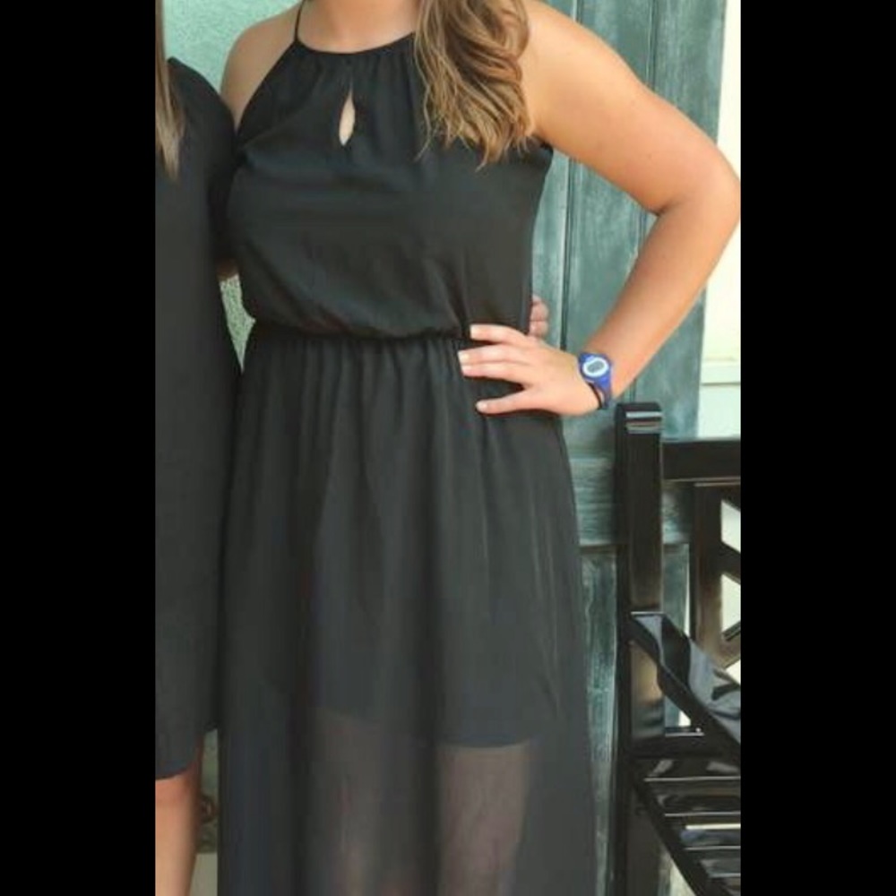 Black high-low dress